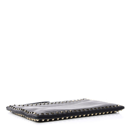 Valentino Garavani Vitello Large Rockstud Zip Wristlet Pouch Black 4 of 6