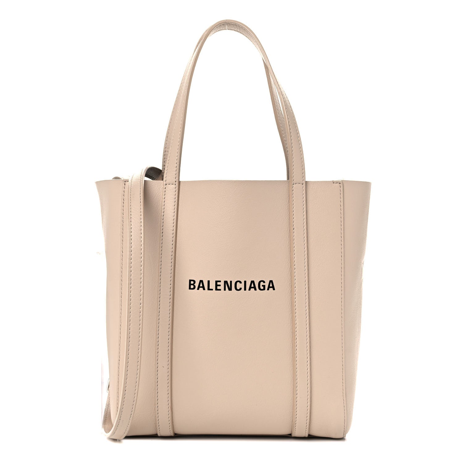 Balenciaga Smooth Calfskin Logo XXS Everyday Tote Light Beige Black 1 of 15