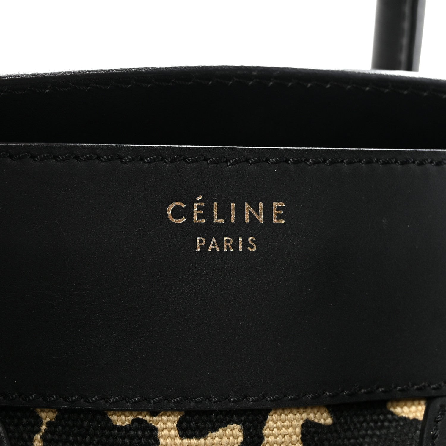 Celine Canvas Smooth Calfskin Leopard Print Mini Luggage Black 6 of 10