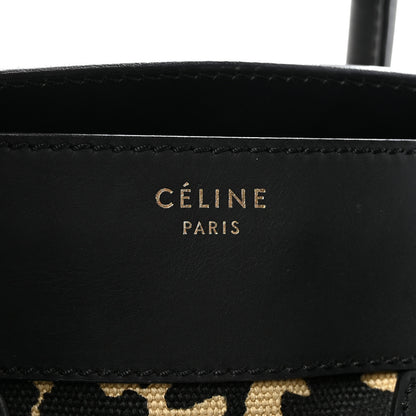 Celine Canvas Smooth Calfskin Leopard Print Mini Luggage Black 6 of 10