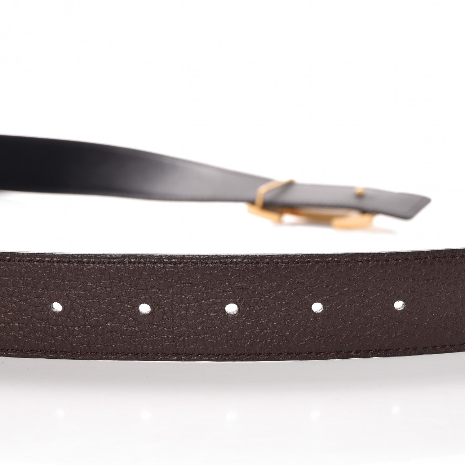 Hermes Box Togo 32mm Martelee H Belt 85 Black Chocolate 7 of 9