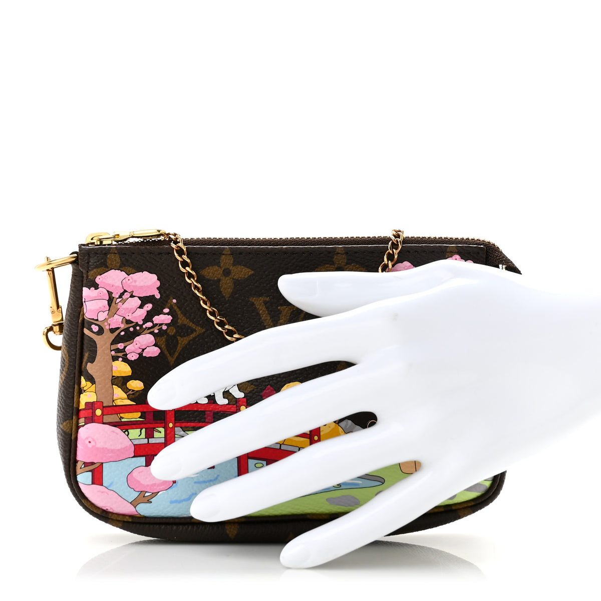 Monogram 2021 Christmas Animation Japanese Garden Mini Pochette Accessories  Wisteria Pink