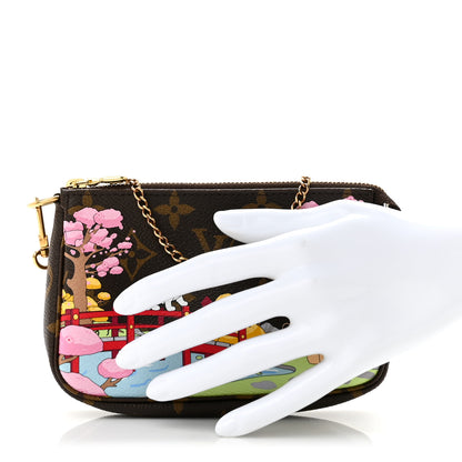 Louis Vuitton Monogram 2021 Christmas Animation Japanese Garden Mini Pochette Accessories  Wisteria Pink 2 of 12