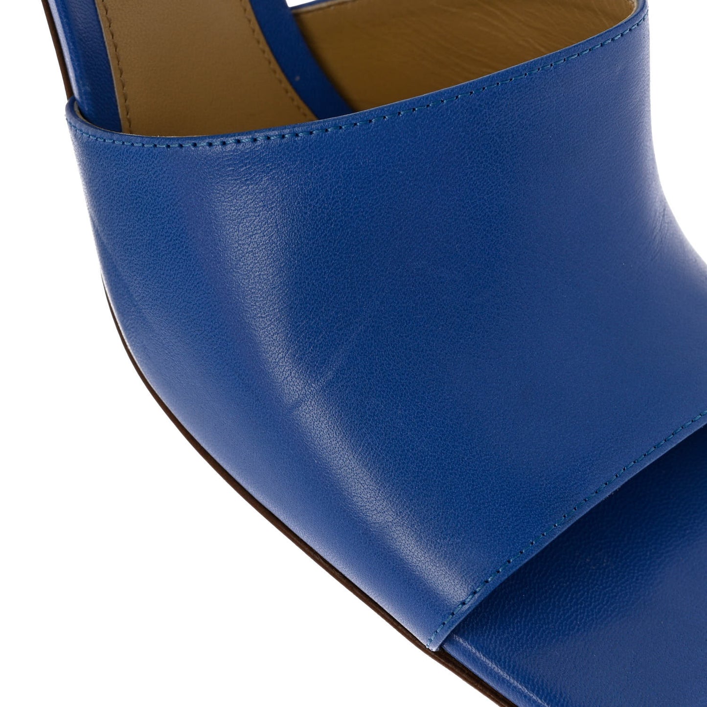 Lambskin Stretch Mule Sandals 39.5 Aquarium