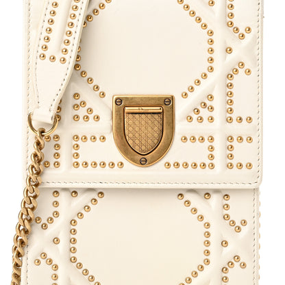 Christian Dior Lambskin Studded Vertical Diorama White 7 of 10
