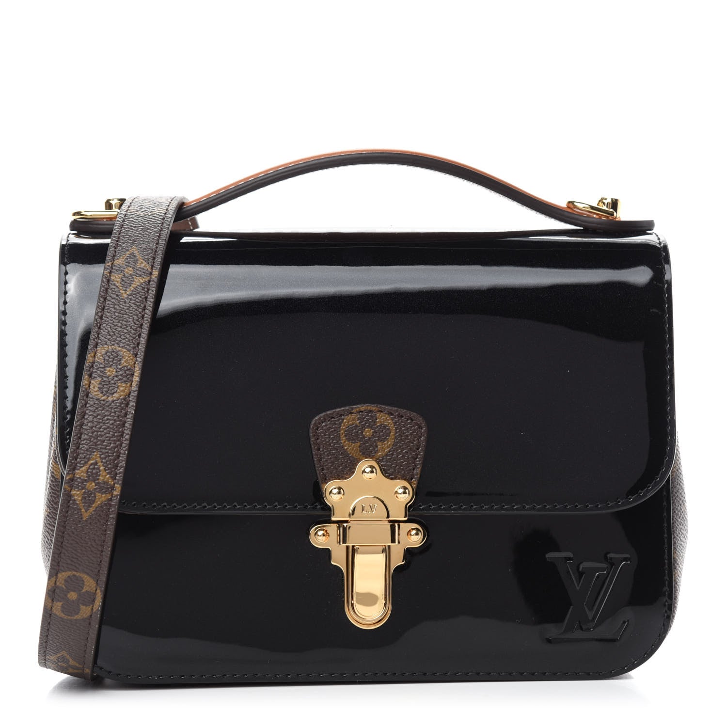 Louis Vuitton Patent Calfskin Monogram Cherrywood BB Black 1 of 11