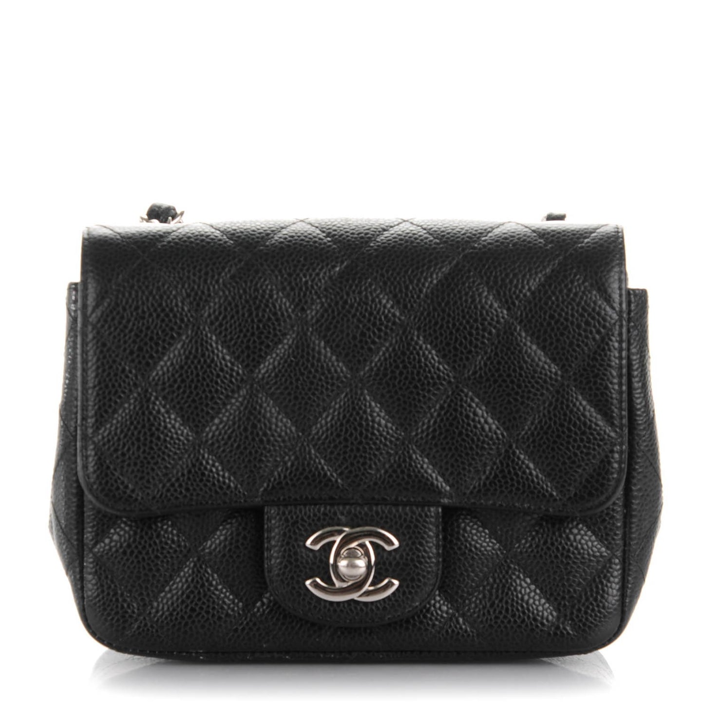 Caviar Quilted Mini Square Flap Black