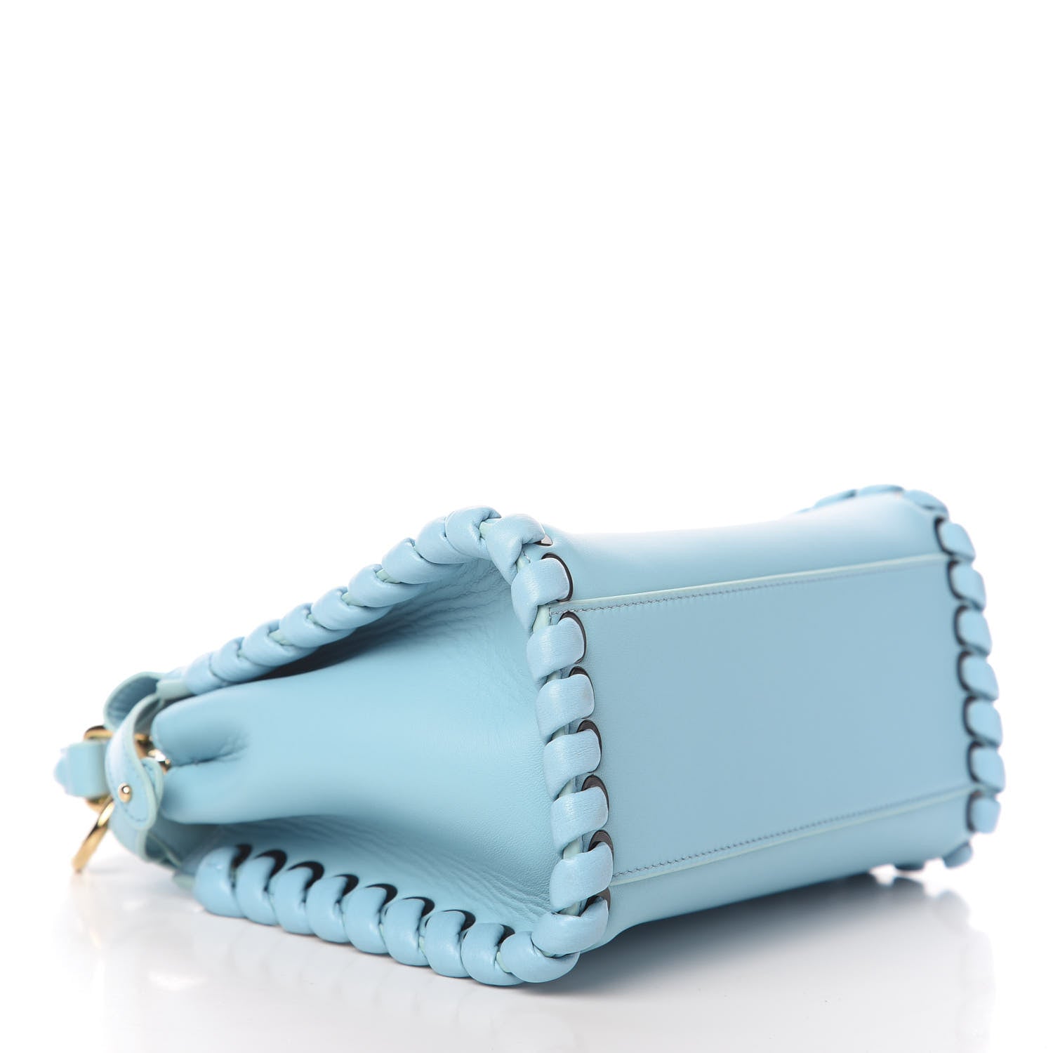 Fendi Nappa Lace Up Mini Peekaboo Iconic Satchel Turchese 5 of 10