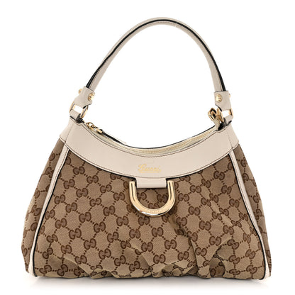 Gucci Monogram Medium D Gold Ring Hobo White 2 of 12