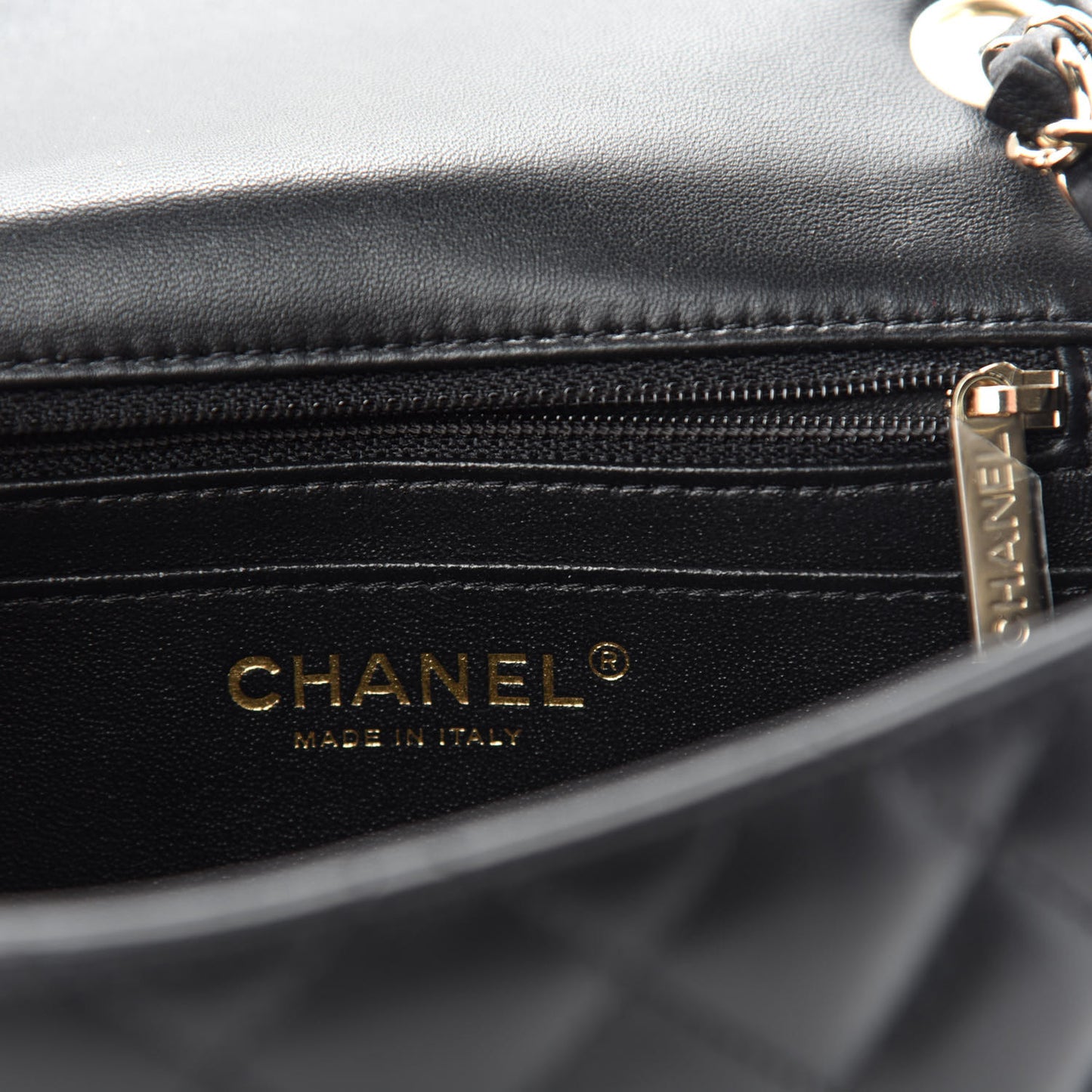 Lambskin Quilted Mini Square Flap Black