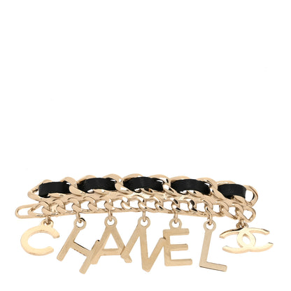 Chanel Metal Lambskin Chain Logo Hair Clip Gold Black 1 of 4