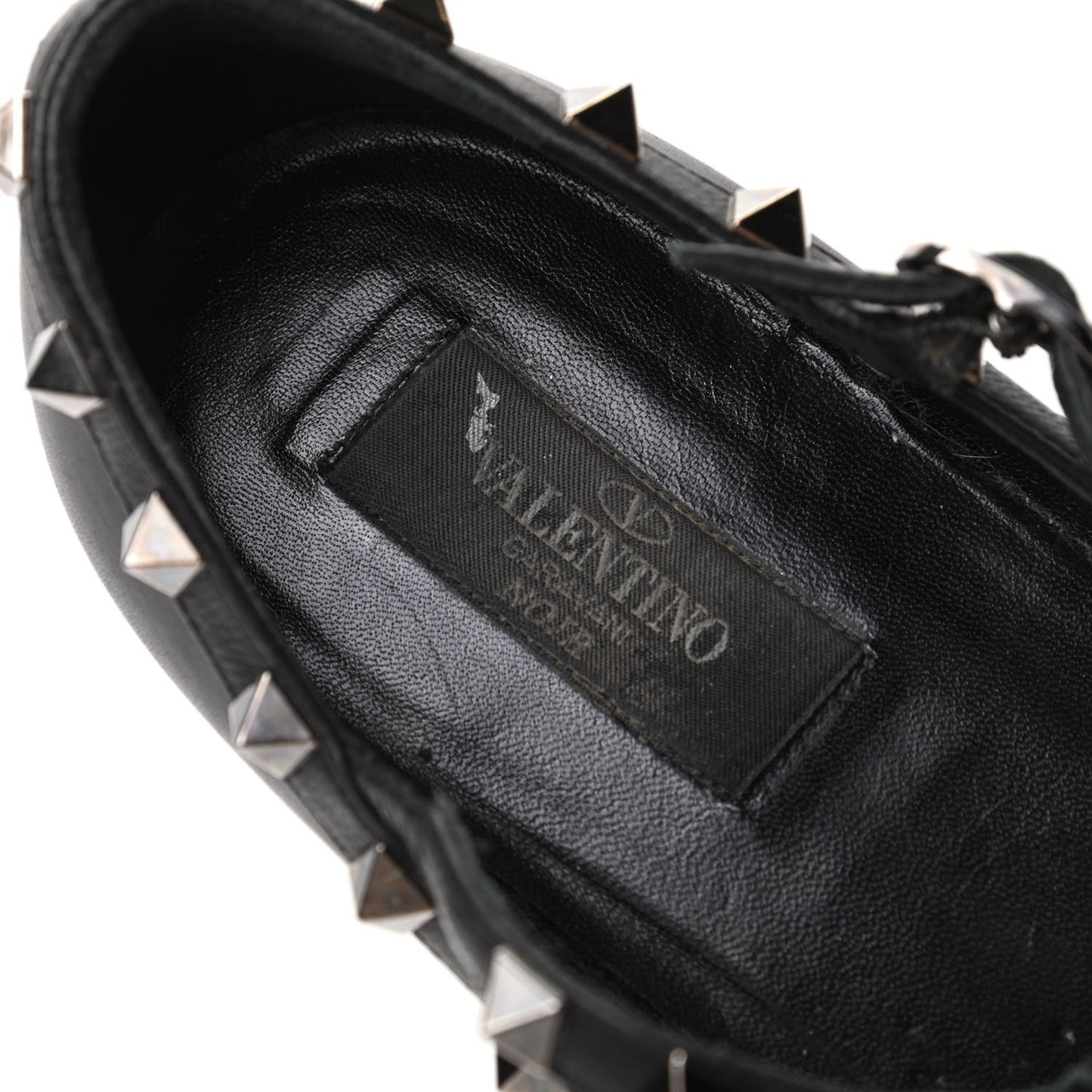 Nappa Rockstud Cage Ballerina Flats 37.5 Black