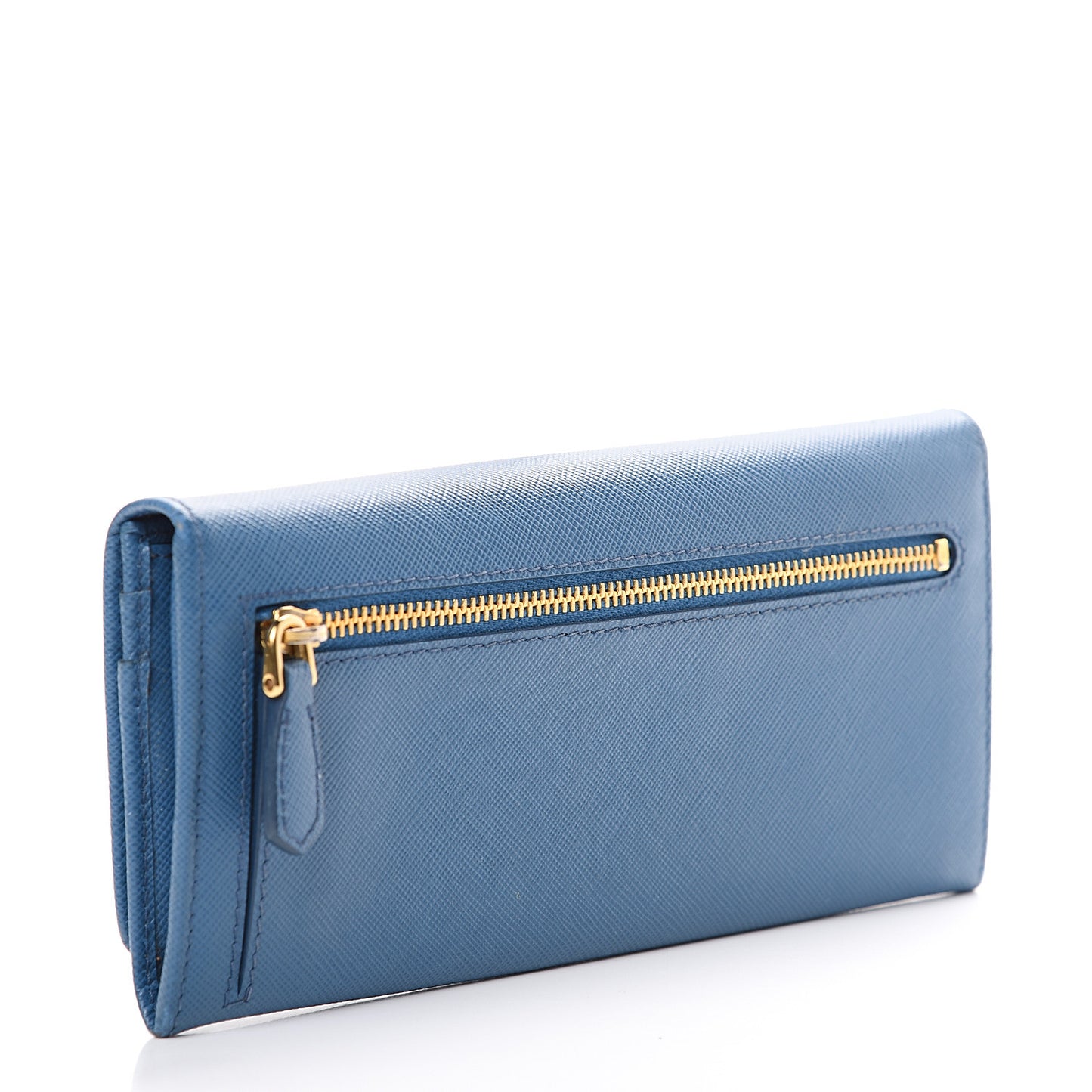 Saffiano Metal Continental Flap Wallet Cobalto