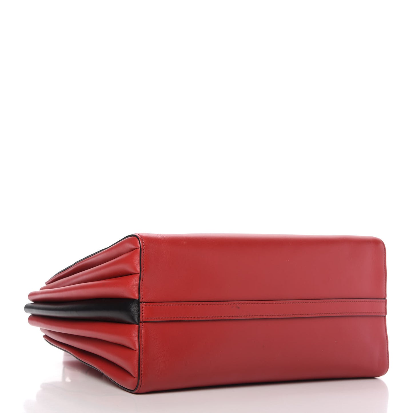 City Calfskin Medium Colorblock Bibliothèque Tote Fuoco Black
