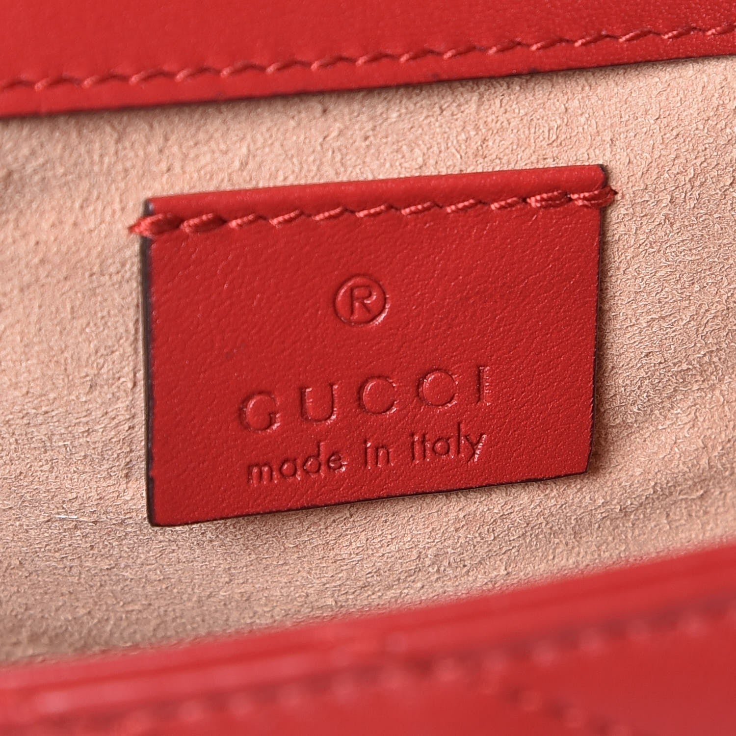 Gucci Calfskin Matelasse Super Mini GG Marmont Shoulder Bag Hibiscus Red 6 of 8