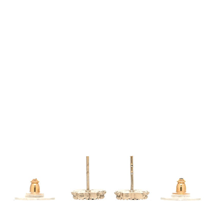 Chanel CC Bow Earrings Black Gold 3 of 4