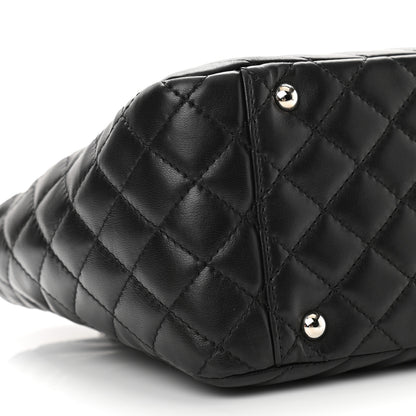 Chanel Lambskin Surpique Chevron Small Tote Black 9 of 10