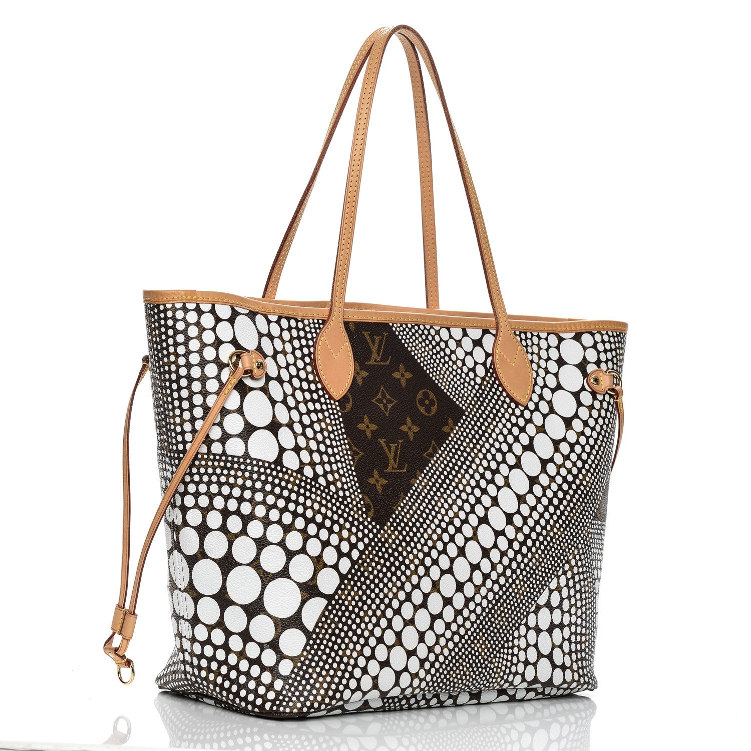 Louis Vuitton Monogram Kusama Waves Neverfull MM White 3 of 8
