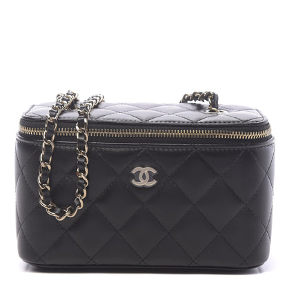 Chanel Lambskin Quilted Small Vanity Case With Chain Black 1 of 11