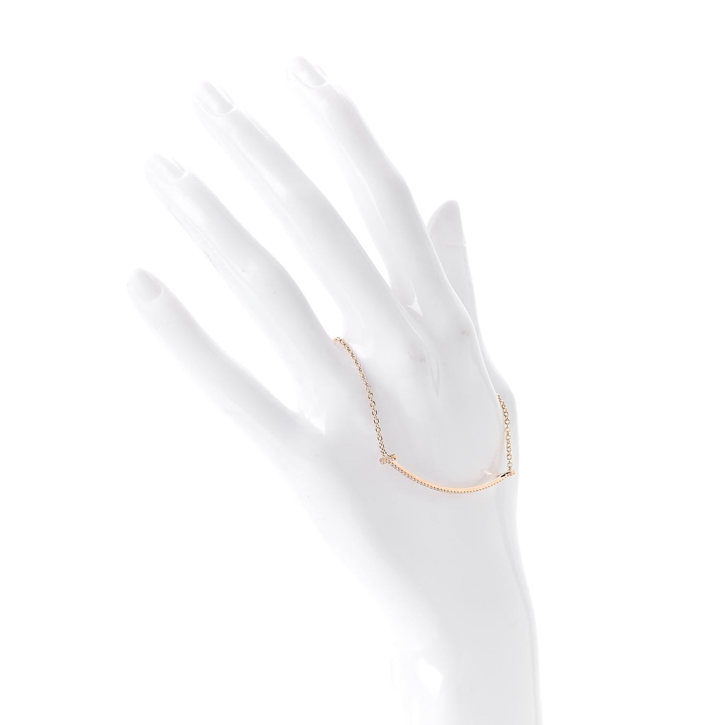 18K Rose Gold Diamond T Smile Bracelet