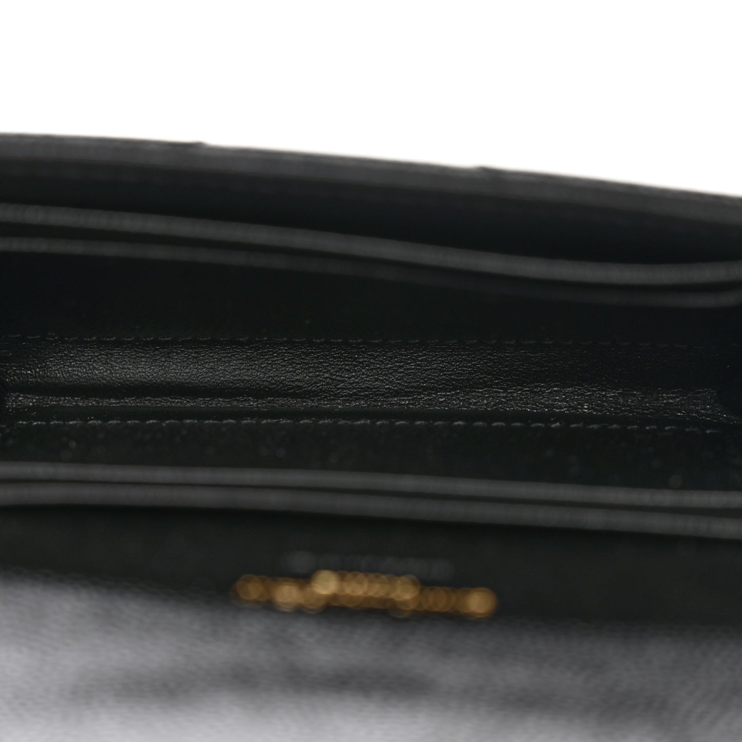 Grain De Poudre Matelasse Chevron Small Monogram Envelope Wallet Black