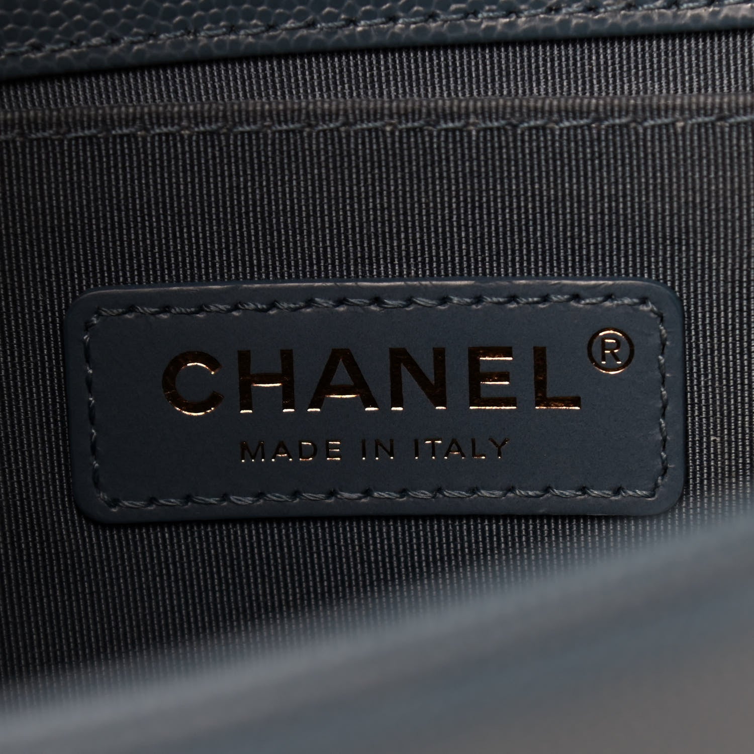 Chanel Caviar Chevron Quilted Medium Boy Flap Blue 6 of 9