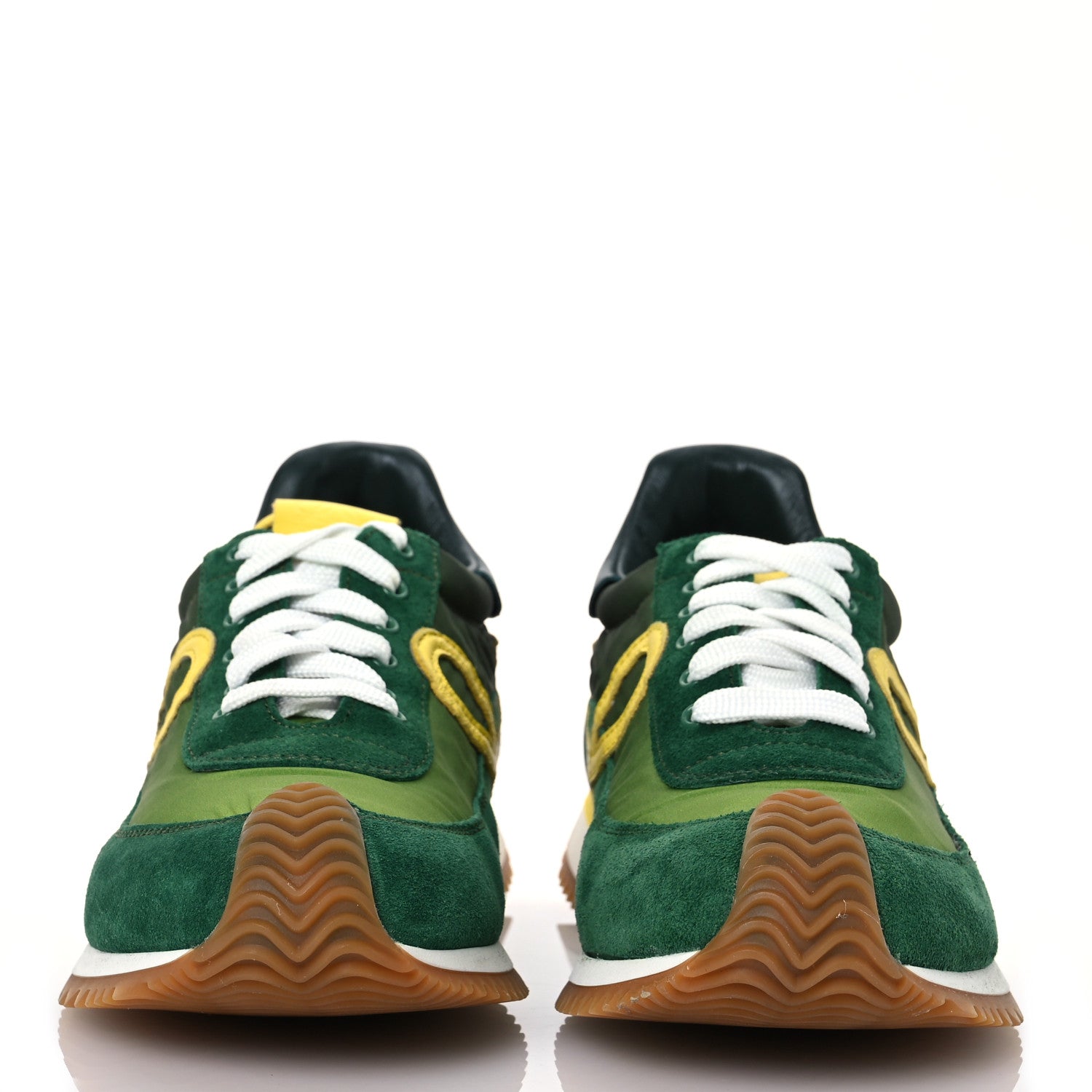 Loewe Nylon Suede Flow Runner Sneakers 37 Green Multicolor 2 of 13