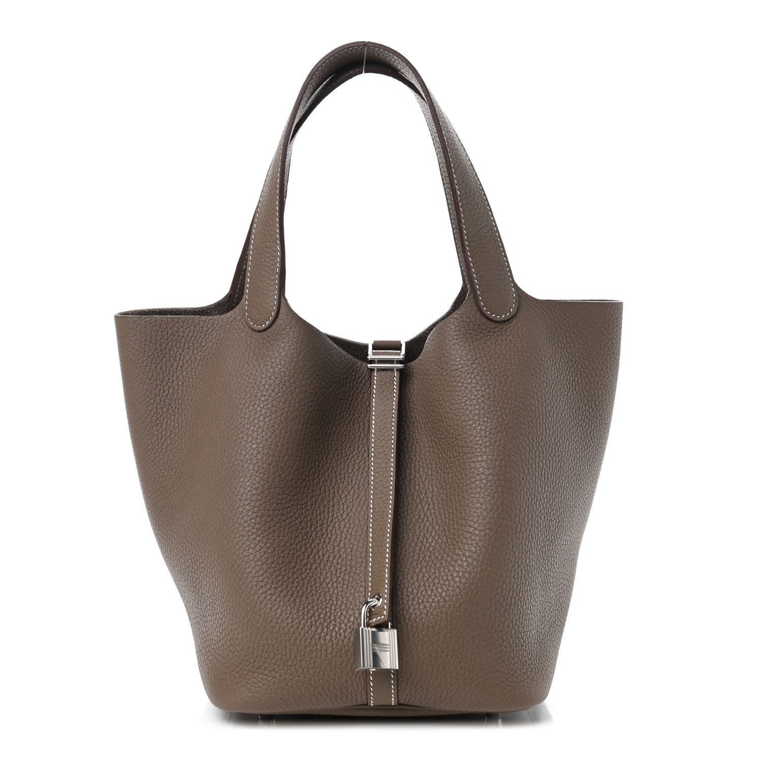 Hermes Taurillon Clemence Picotin Lock 22 MM Etoupe 1 of 8