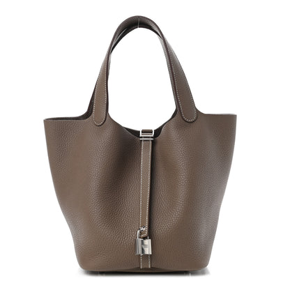 Hermes Taurillon Clemence Picotin Lock 22 MM Etoupe 1 of 8