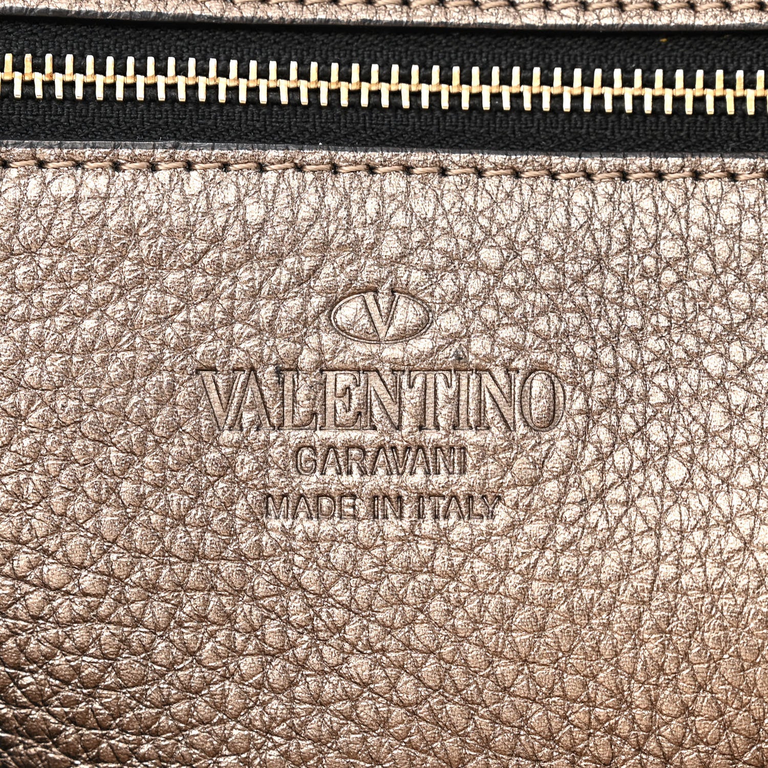 Valentino Garavani Metallic Grained Calfskin Rockstud Double Handle Tote Sasso 6 of 10