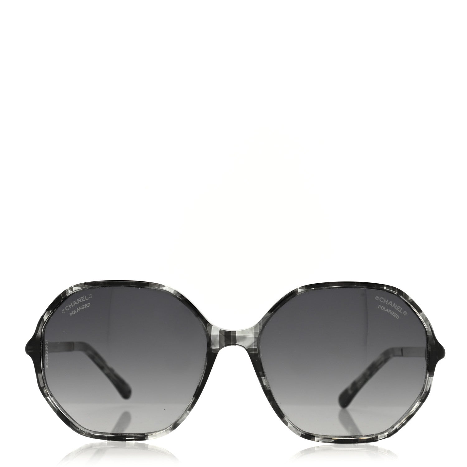 Chanel Acetate Polarized Oversized CC Sunglasses 5345 Black Grey 3 of 8