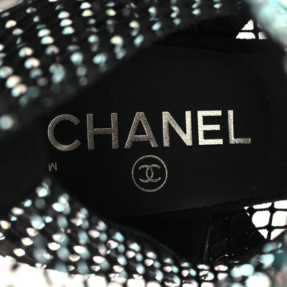 Chanel Resille Strass Kid Suede Patent Mary Jane Short Boots 38 Black 7 of 7