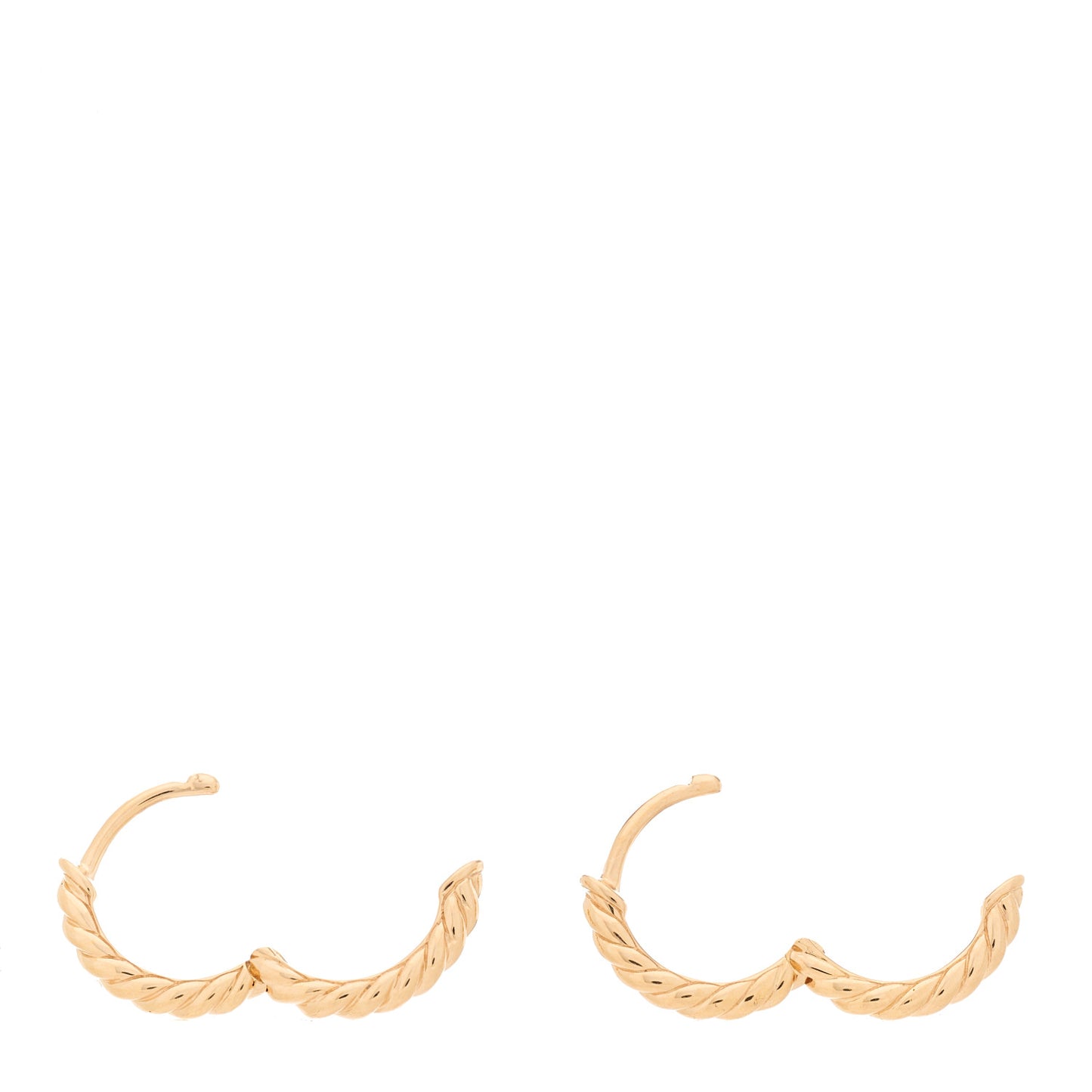 18K Rose Gold Sculpted Cable Micro Huggie Hoop Earrings