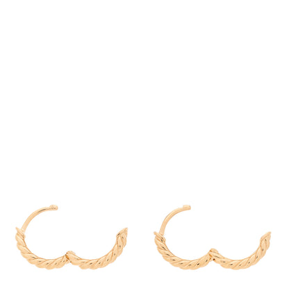 David Yurman 18K Rose Gold Sculpted Cable Micro Huggie Hoop Earrings 3 of 5