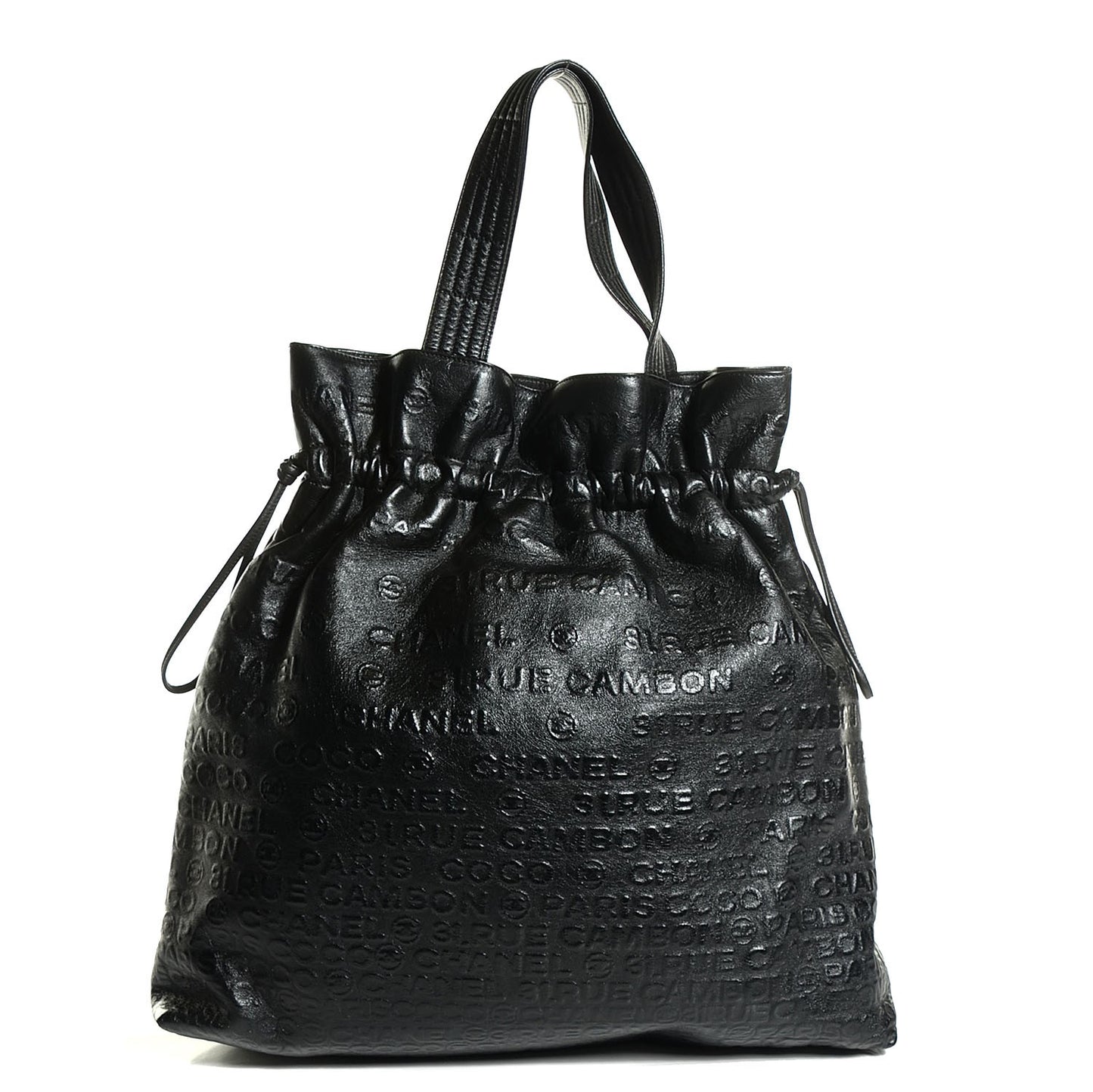 Calfskin Unlimited Drawstring Tote Black