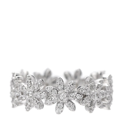 Tiffany 18K White Gold Diamond Metro Daisy Band Ring 49 5 1 of 6