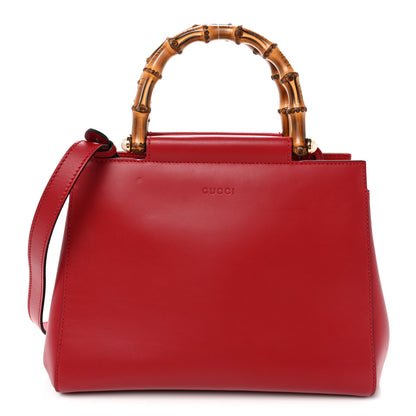 Gucci Nappa Bamboo Small Nymphaea Top Handle Bag Hibiscus Red 1 of 11