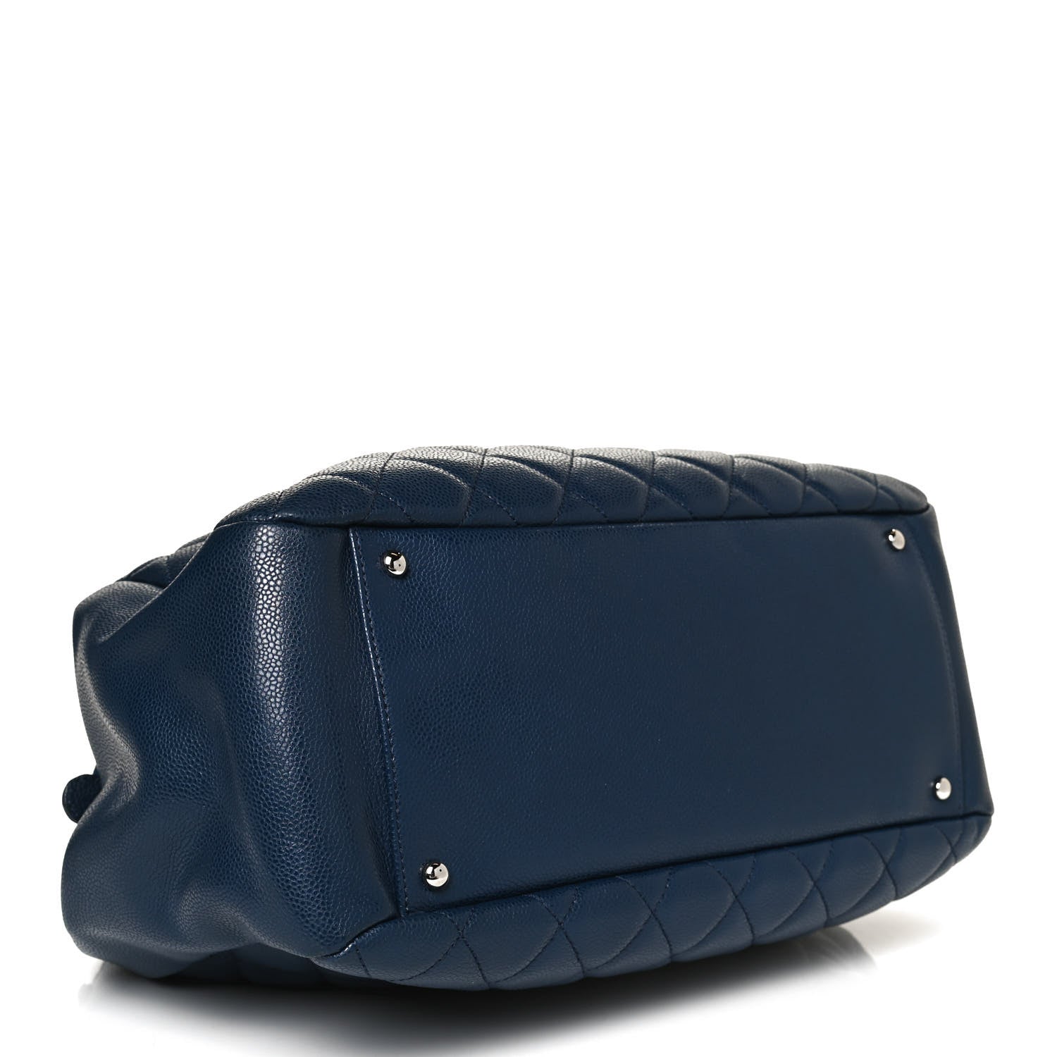 Chanel Caviar Quilted Framed Bowling Bag Blue 3 of 12