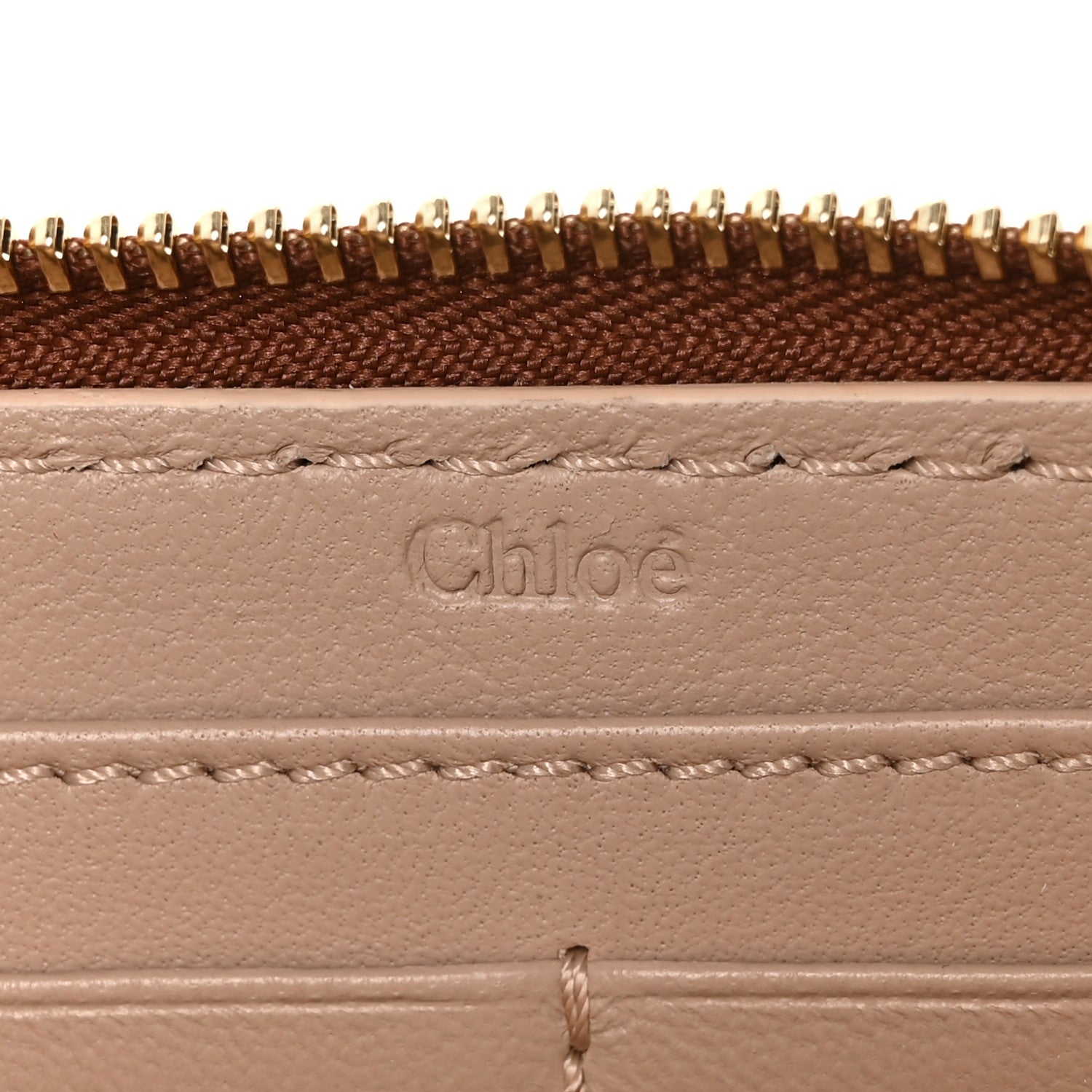 Chloe Grained Calfskin Marcie Long Zip Around Wallet Tan 6 of 8