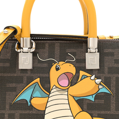 Fendi X FRGMT X POKEMON Glazed Fabric FF Pokemon Mini By The Way Top Handle Tobacco Moro Giallo Mimosa 8 of 10