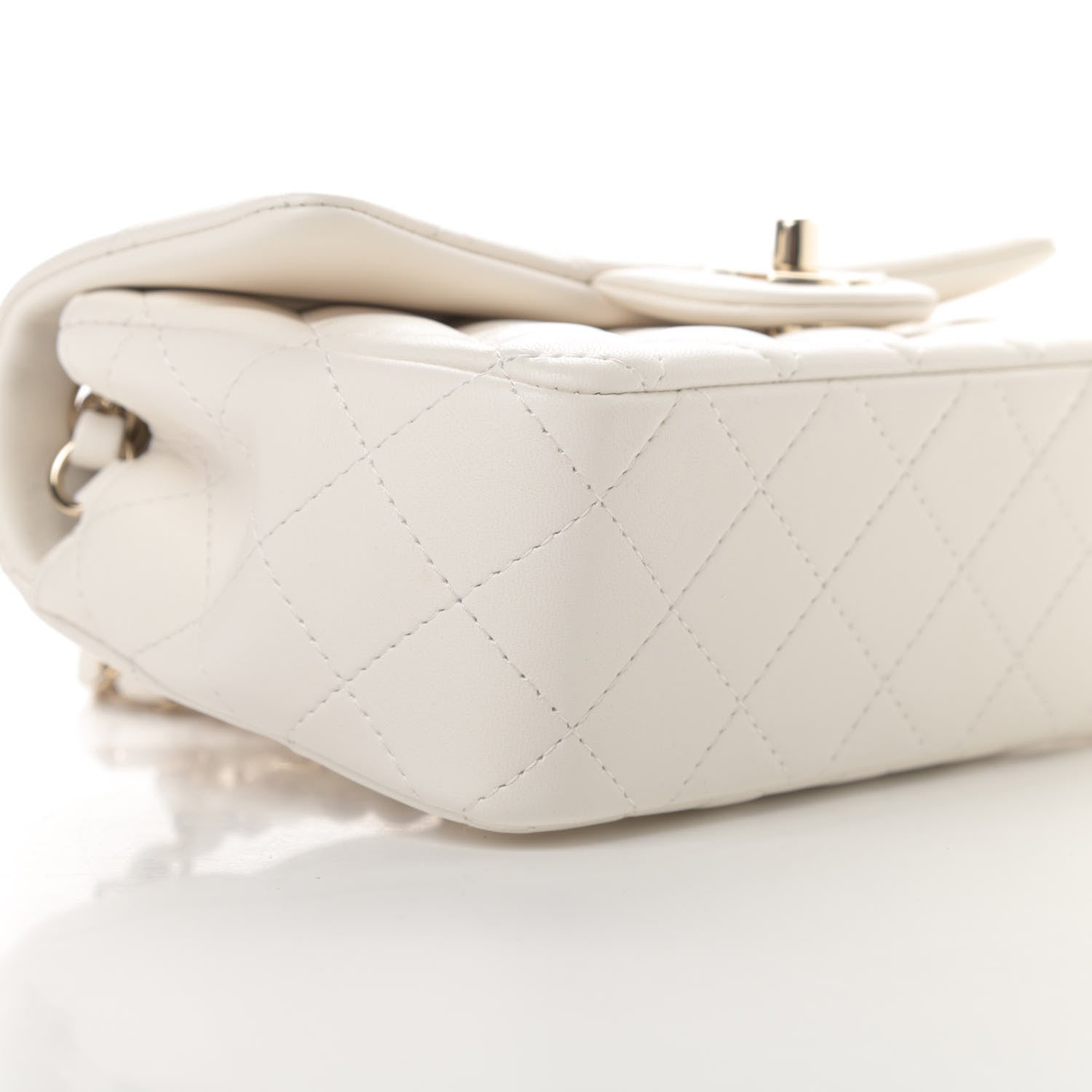 Chanel Lambskin Quilted Mini Rectangular Flap White 9 of 11