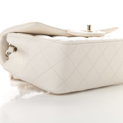 Chanel Lambskin Quilted Mini Rectangular Flap White 9 of 11