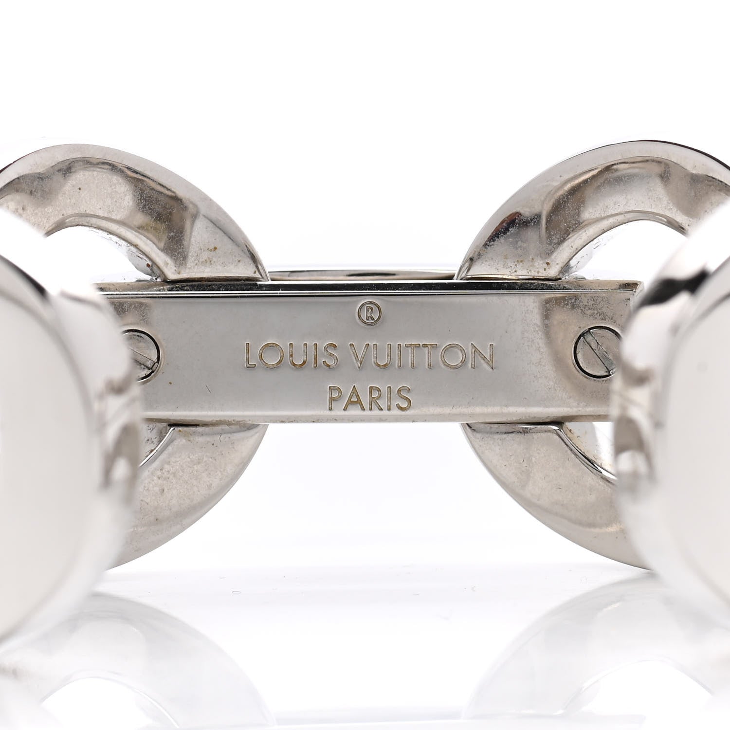 Louis Vuitton Metal Cuff Bracelet Silver Gold 4 of 4