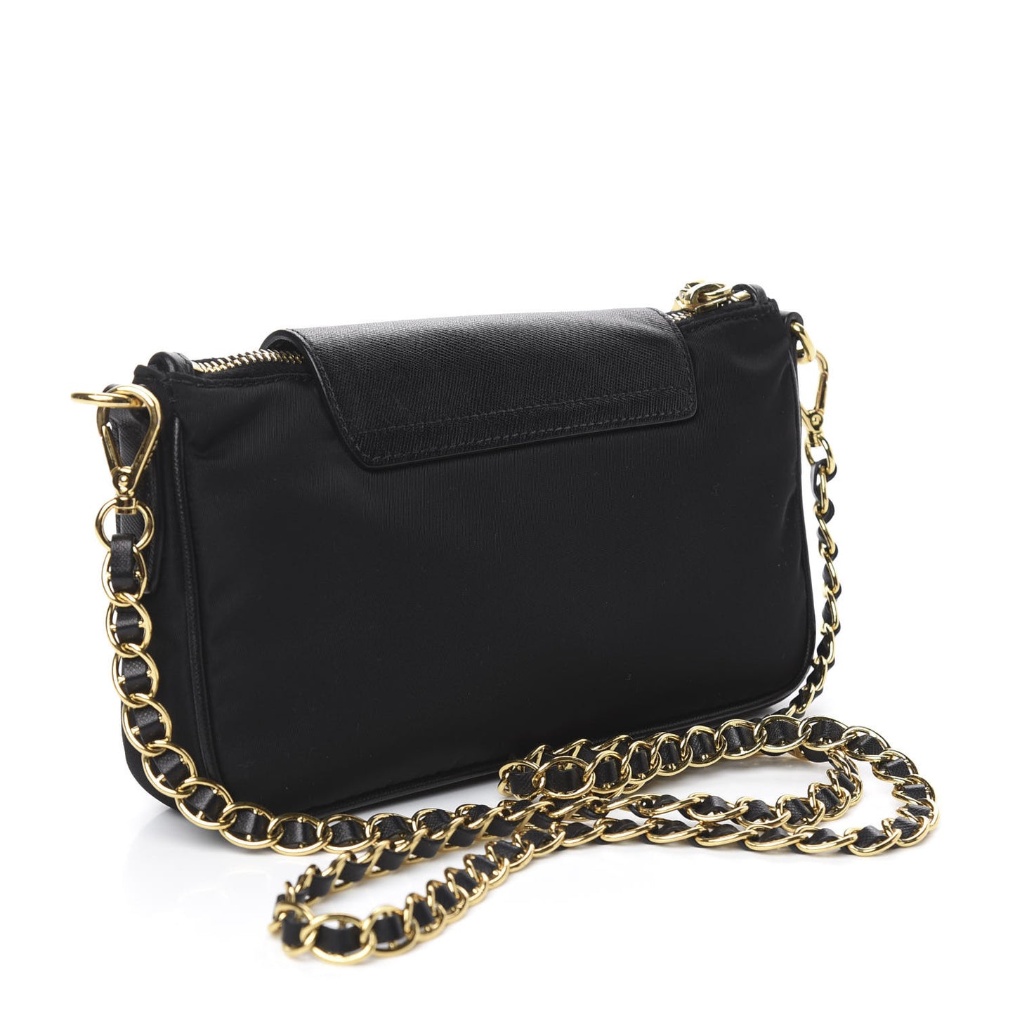 Tessuto Nylon Saffiano Crossbody Bag Black
