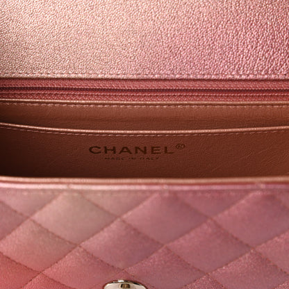 Chanel Metallic Lambskin Quilted Ombre Mini Rectangular Flap Pink 8 of 11