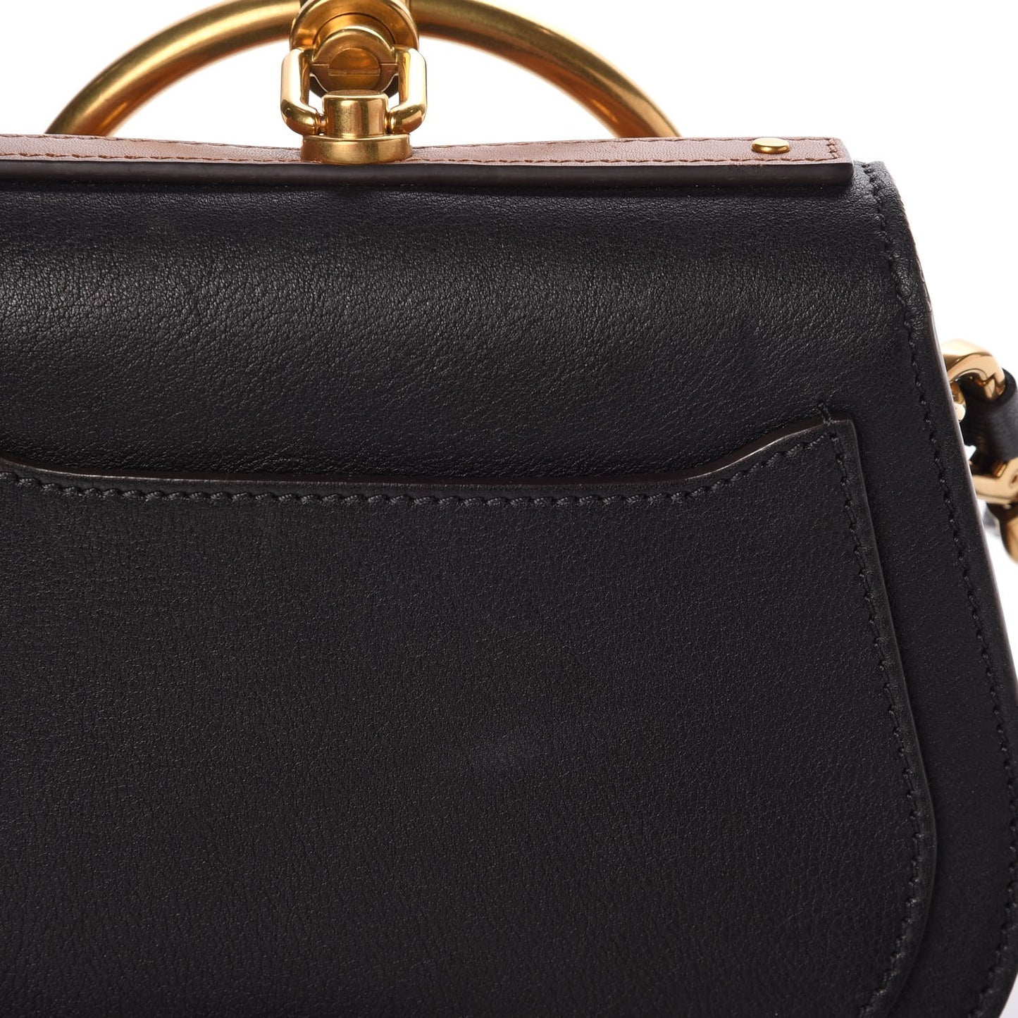 Calfskin Suede Floral Patchwork Small Nile Bracelet Bag Black