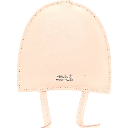 Hermes Lambskin Silk Petit H Hibouton Charm Rose Eglantine 3 of 4