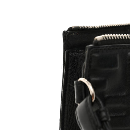 Fendi Vitello Grace FF 1974 Embossed Flat Pouch Black 11 of 12