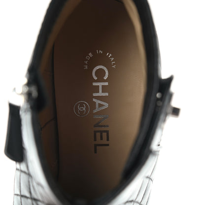 Chanel Lambskin Quilted Short Boots 39.5 Black 7 of 10