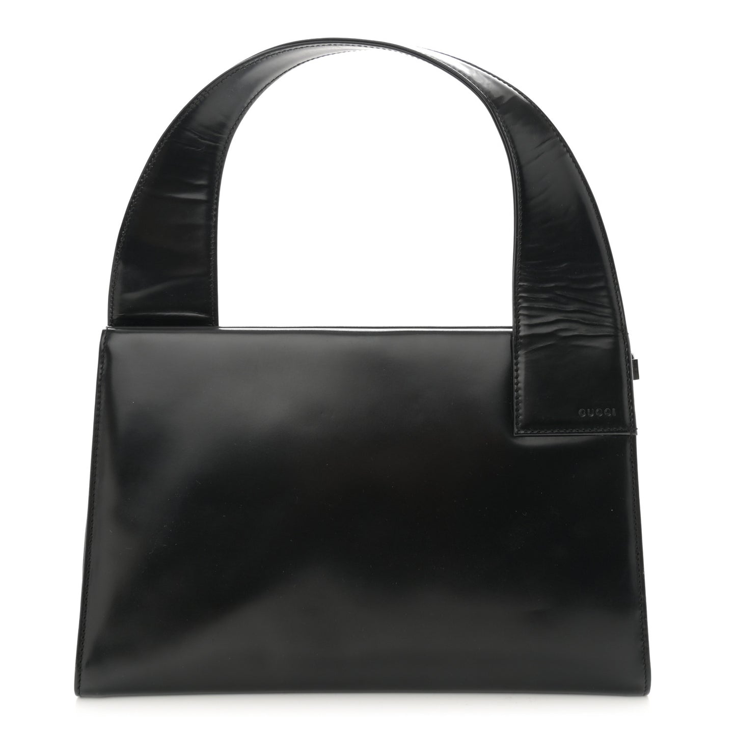 Shiny Calfskin Shoulder Bag Black